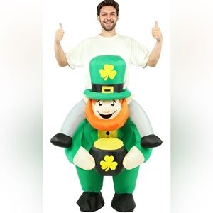Inflatable Leprechaun Costume with Pot of Gold